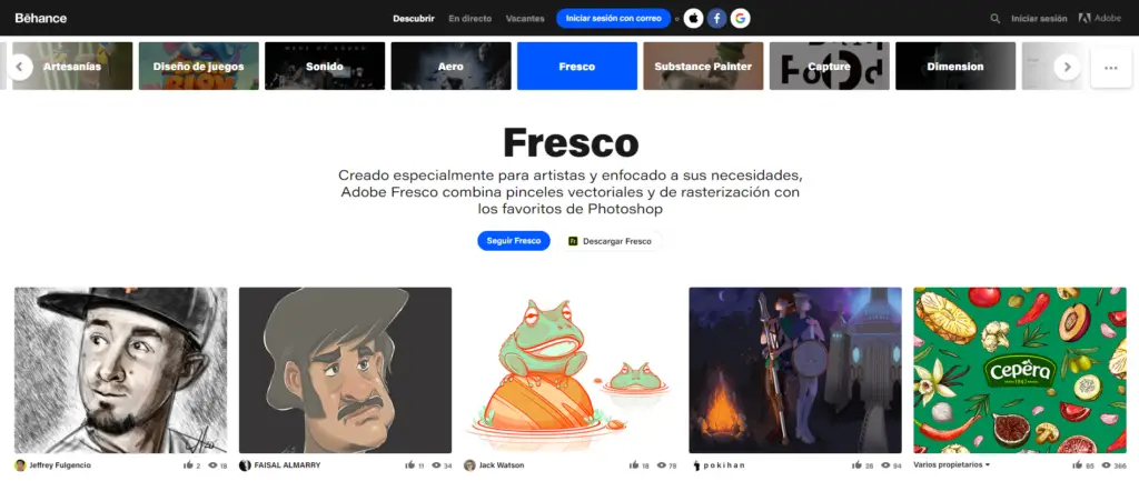 Behance portafolio para diseñadores y artistas - sitios web para crear portafolio