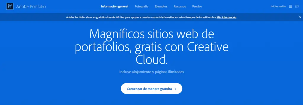 Adobe Portfolio portafolio para diseñadores y artistas - sitios web para crear portafolio