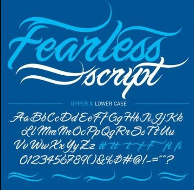 Fuente de tatuaje 1: Fearless Script